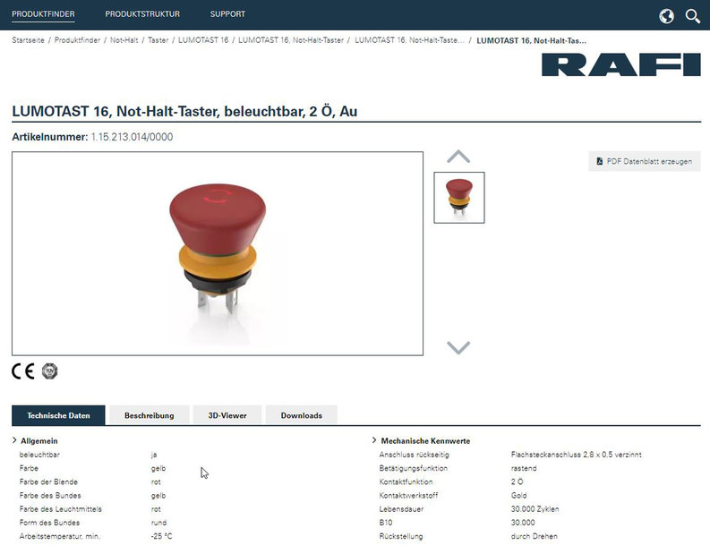 Over 5,000 electro-mechanical components: New RAFI eCatalog now online